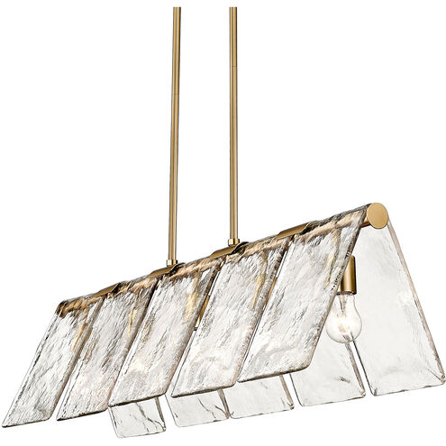 Serenity 5 Light 37.88 inch Modern Brass Linear Pendant Ceiling Light